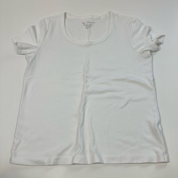 Chico's | Lot of 3 T-Shirts- Red, White, Blue Basic Cotton Spandex Womens Large - Picture 3 of 8